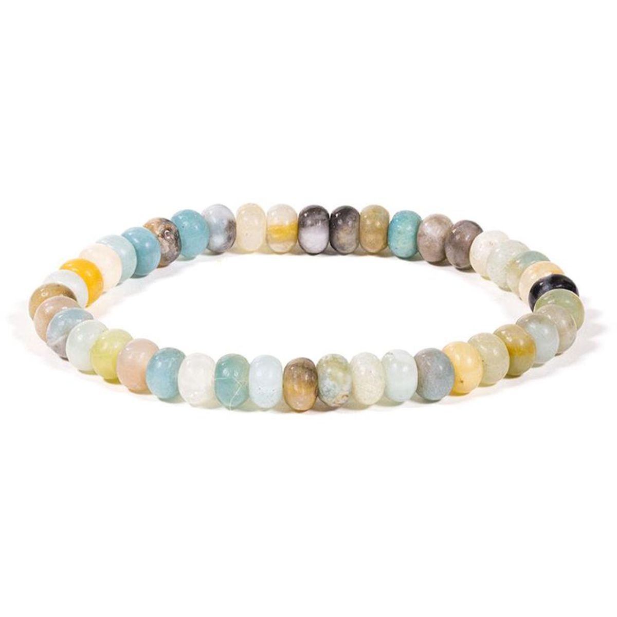 Bracelet lastique en perles ovales d'Amazonite