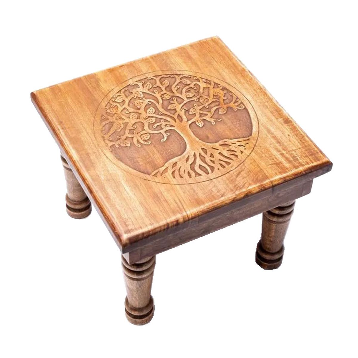 Petite Table Arbre de vie en bois de manguier 30 x 23 cm