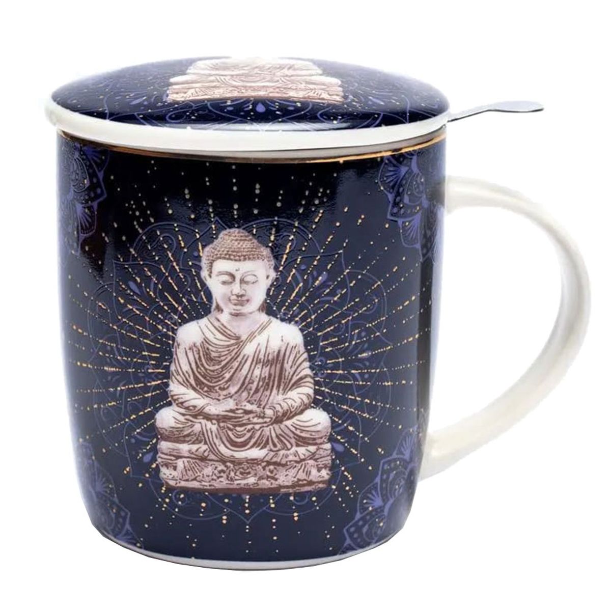 Tisanire Bouddha Bleu Nuit avec infuseur mtal