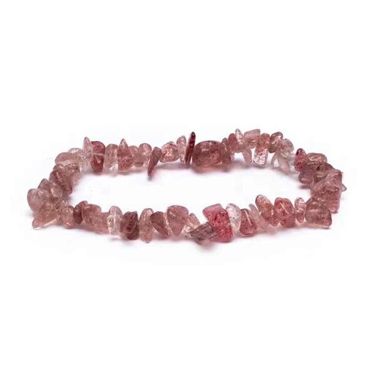 Bracelet en fragments de Quartz fraise