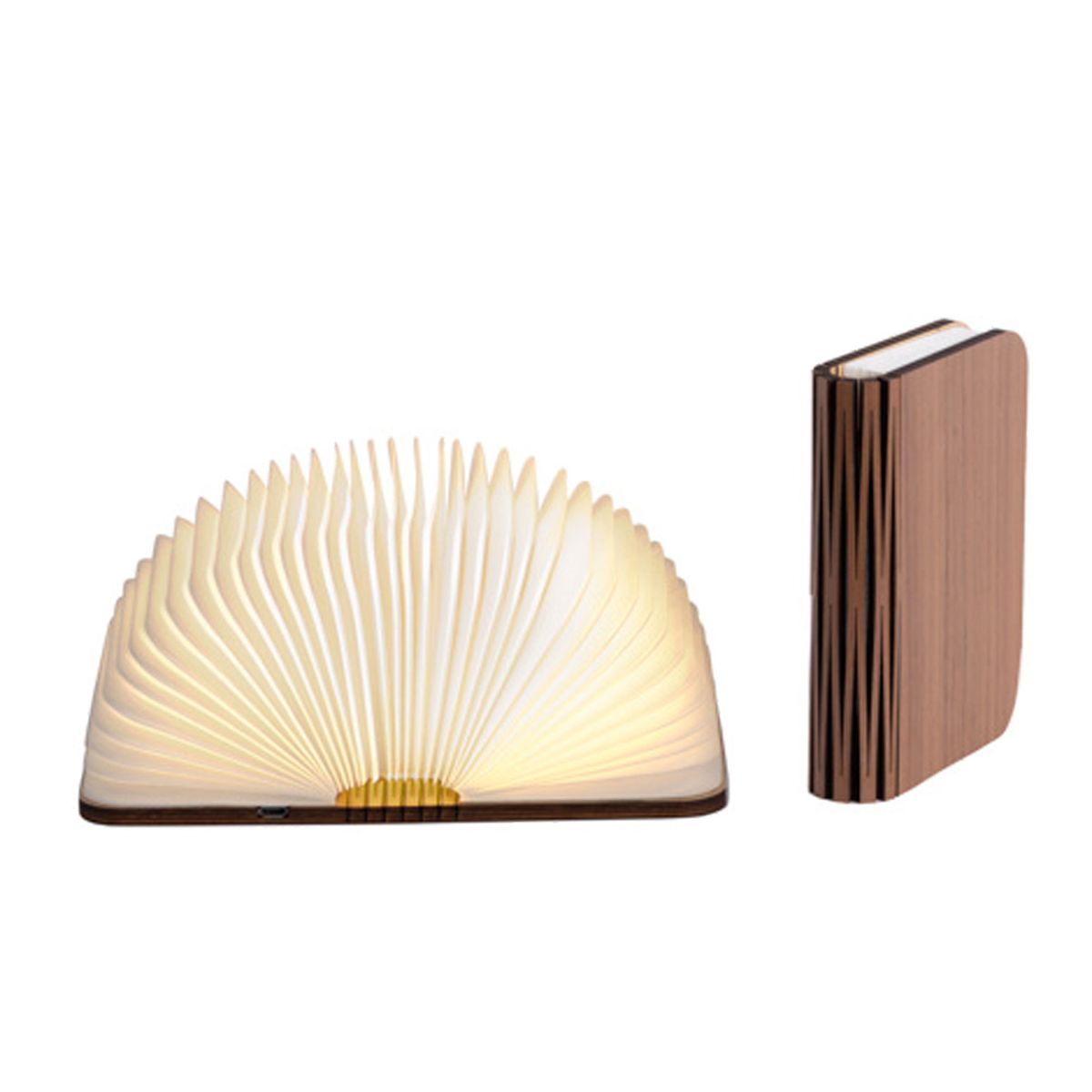 Lampe livre en bois d'rable - taille L - Couleur Noyer