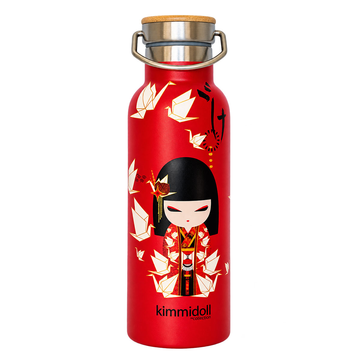 Bouteille isotherme Kimmidoll Nozomi 500 ml rouge origami