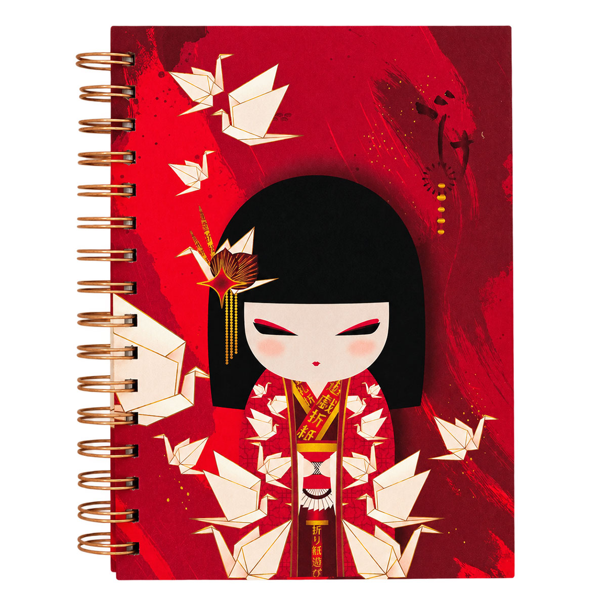 Carnet A5 Kimmidoll Nozomi 152 pages grues en origami
