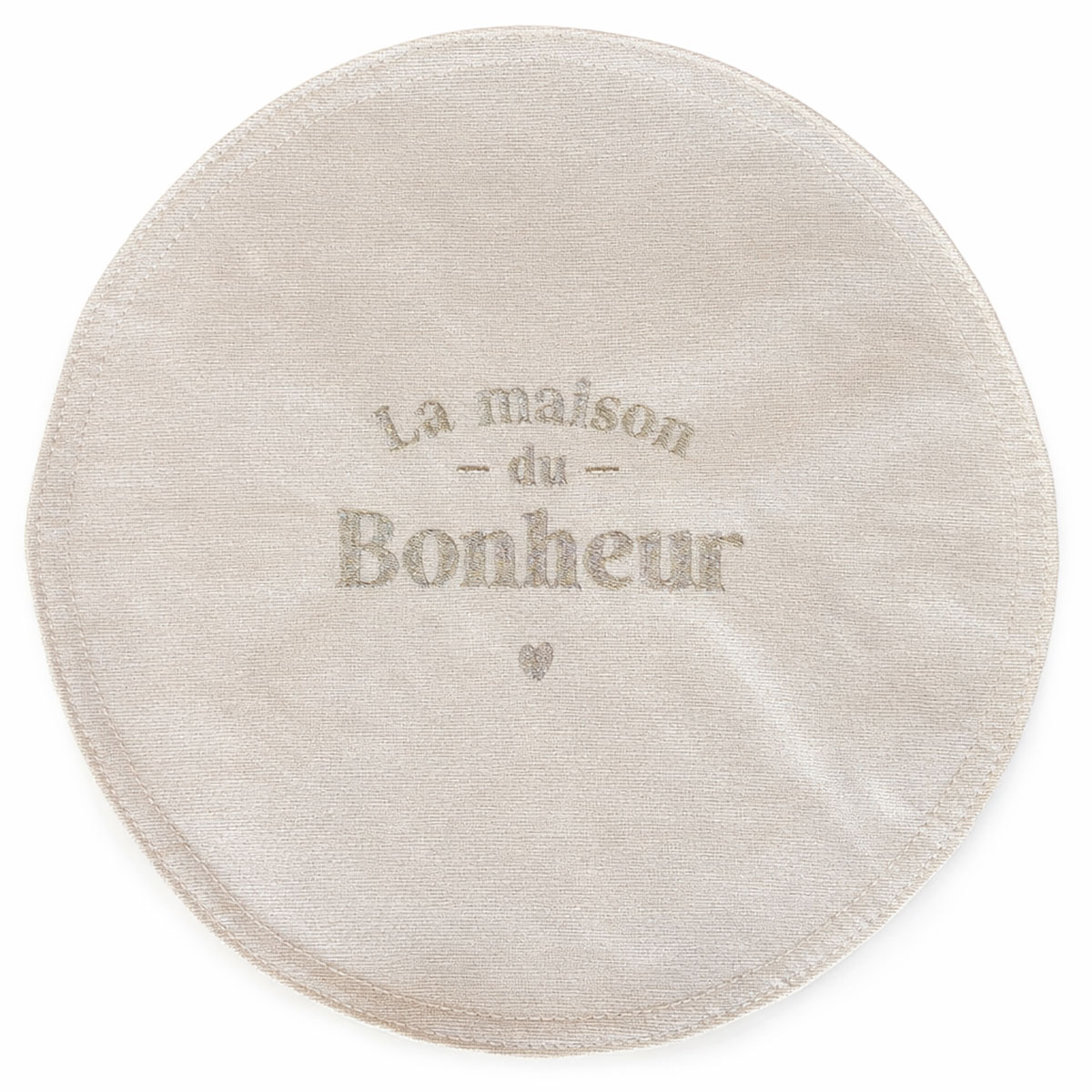 Set de table rond � paillettes brod� La maison du bonheur