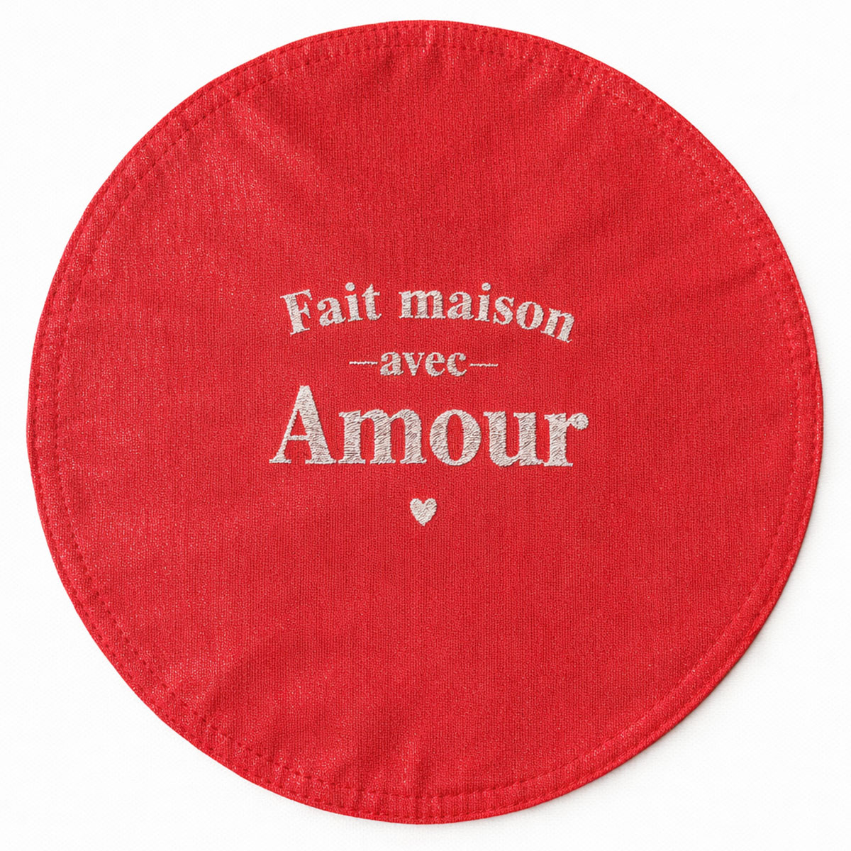 Set de table rond � paillettes brod� Fait maison avec amour