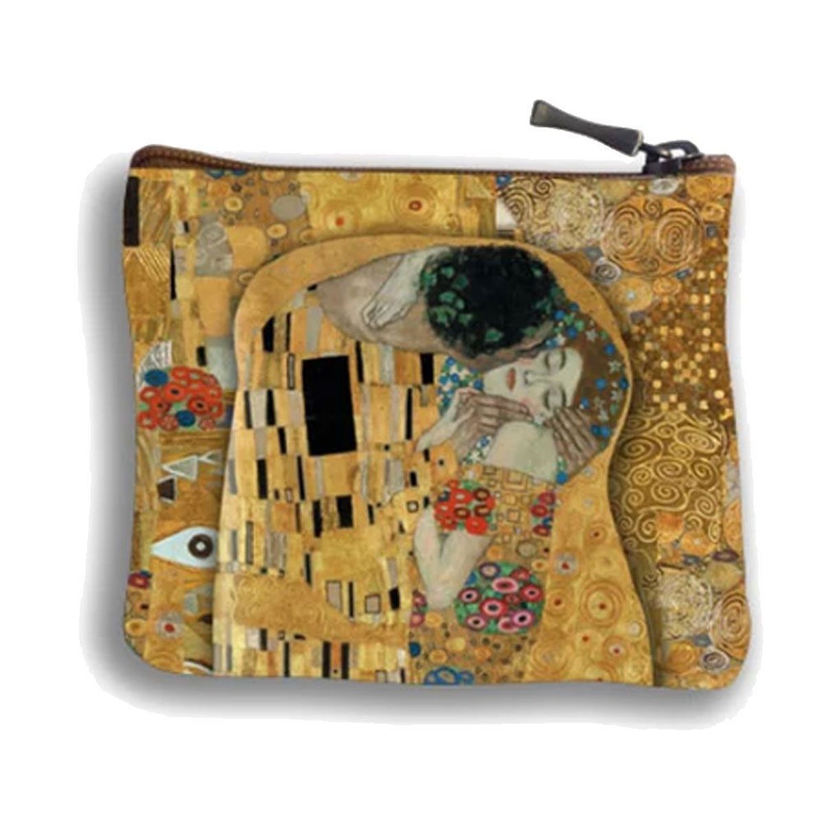Porte Monnaie carr Klimt Le baiser - Fabriqu en France