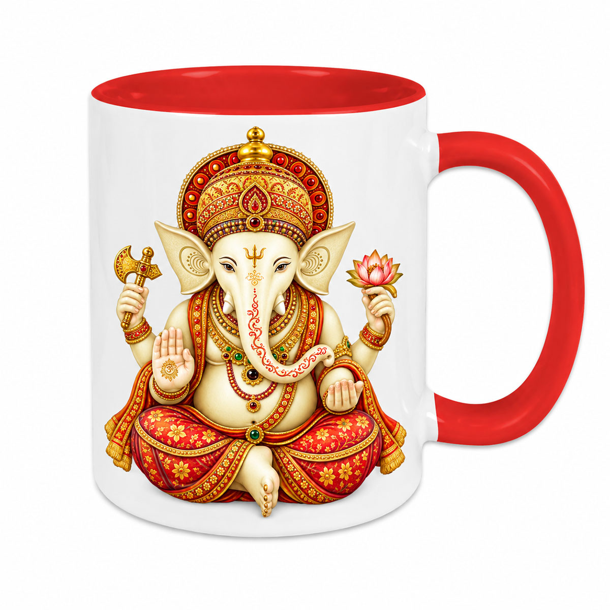 Mug Ganesh int�rieur rouge en c�ramique 350 ml