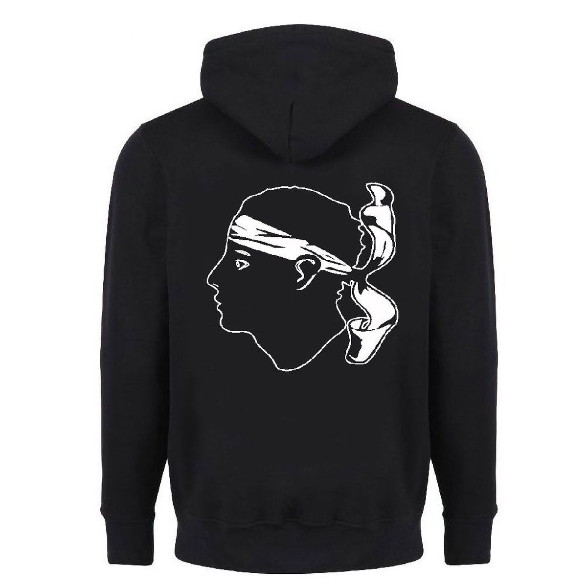 Sweat  capuche Corse tte de Maure srigraphi noir