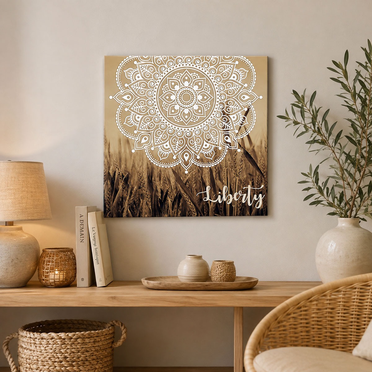 Cadre en toile Boho Indien 40 x 40 cm - Liberty