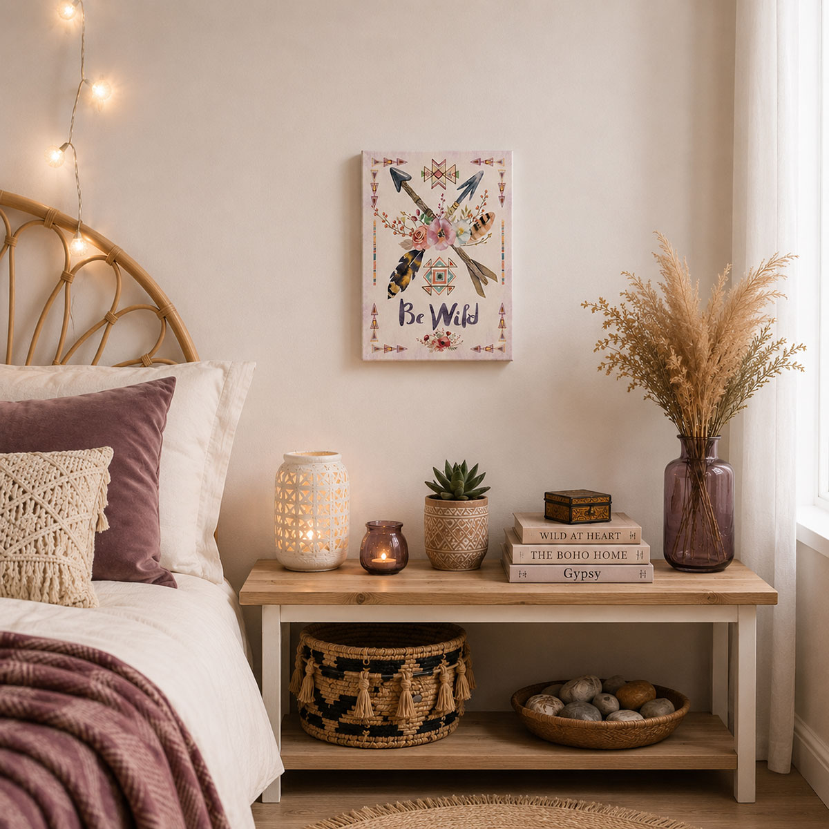 Cadre en toile Be Wild fl�ches et plumes 30 x 40 cm