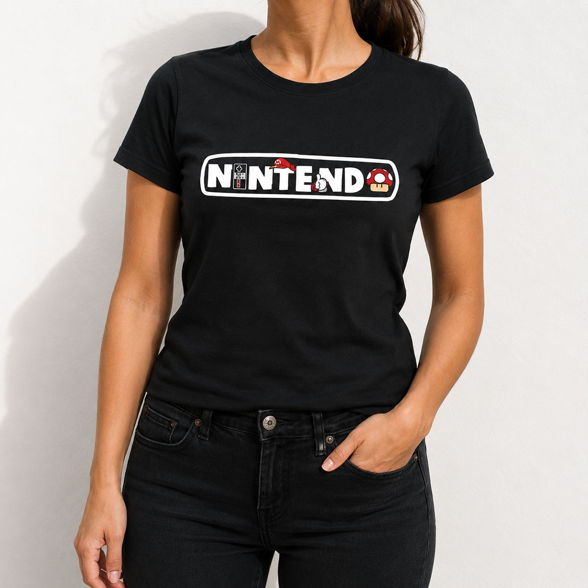 T-shirt Nintendo noir logo
