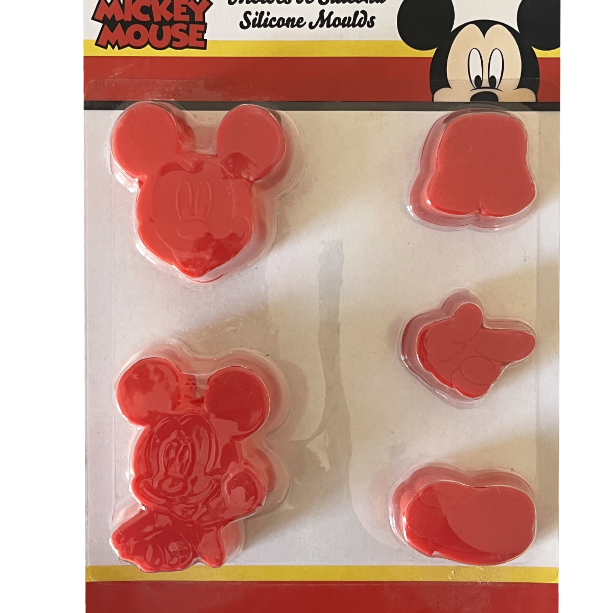Set de 5 moules en silicone rouge Disney Mickey Mouse