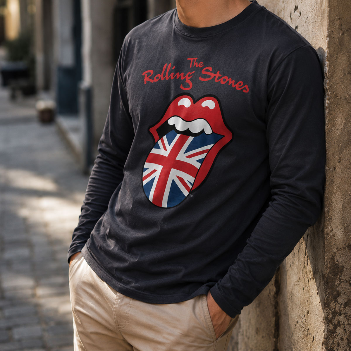 T-shirt Rolling Stones manches longues anthracite taille XL