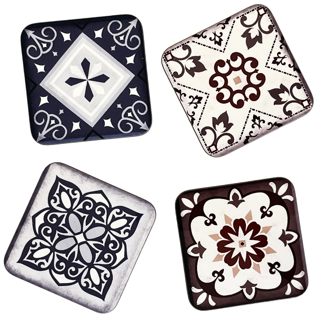 Dessous de verres Carrs de ciment by Cbkreation par 4