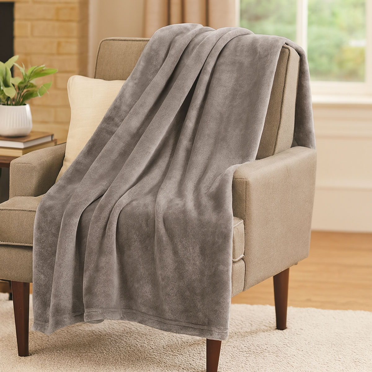 Plaid polaire doudou lin 130 x 160 cm