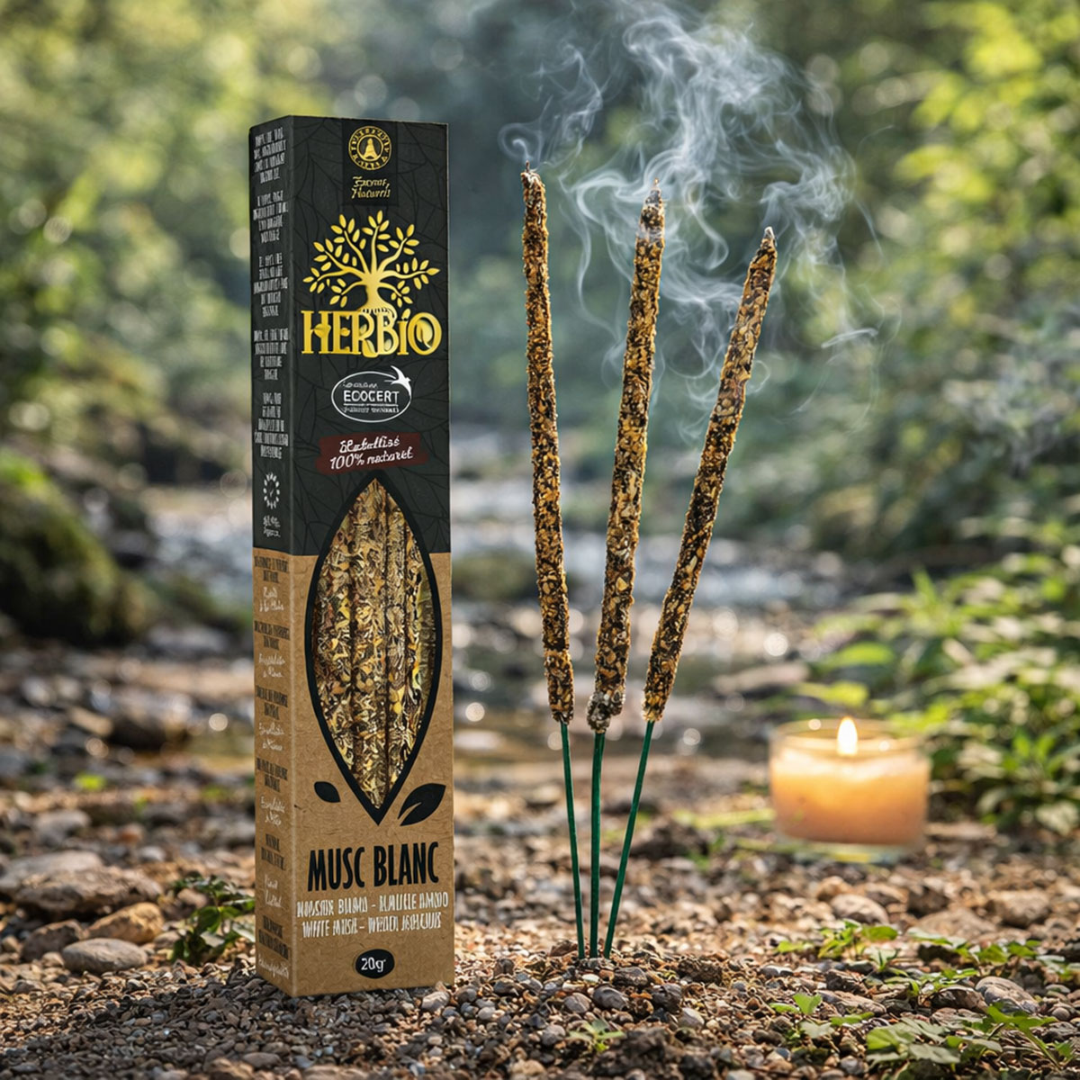 Encens Smudge Musc blanc Ecocert Herbio 20 g