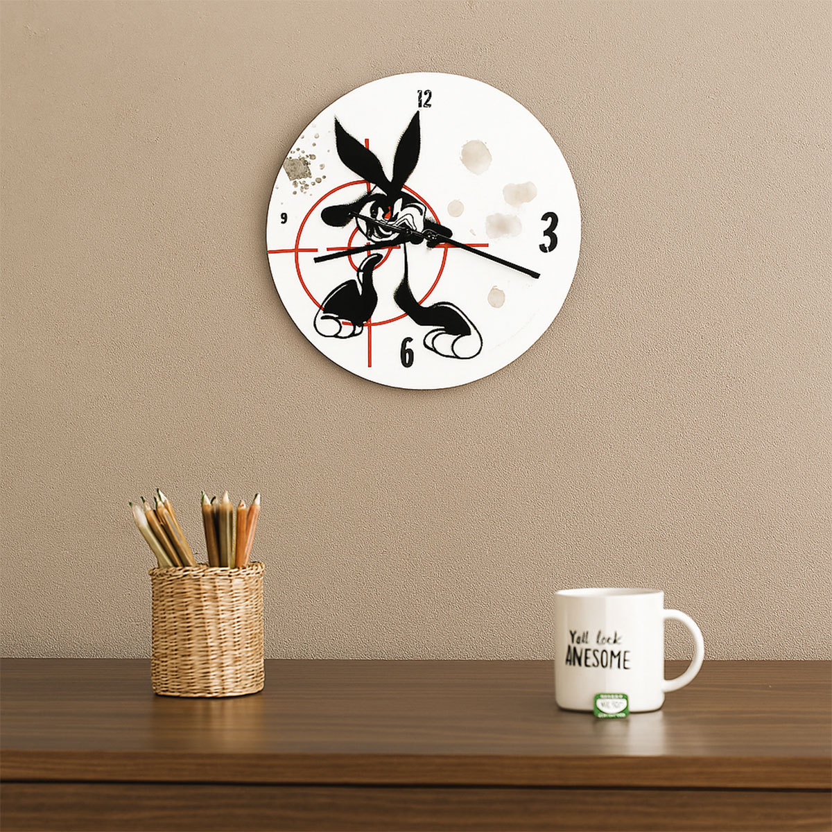 Horloge Bugs Bunny Cible verre