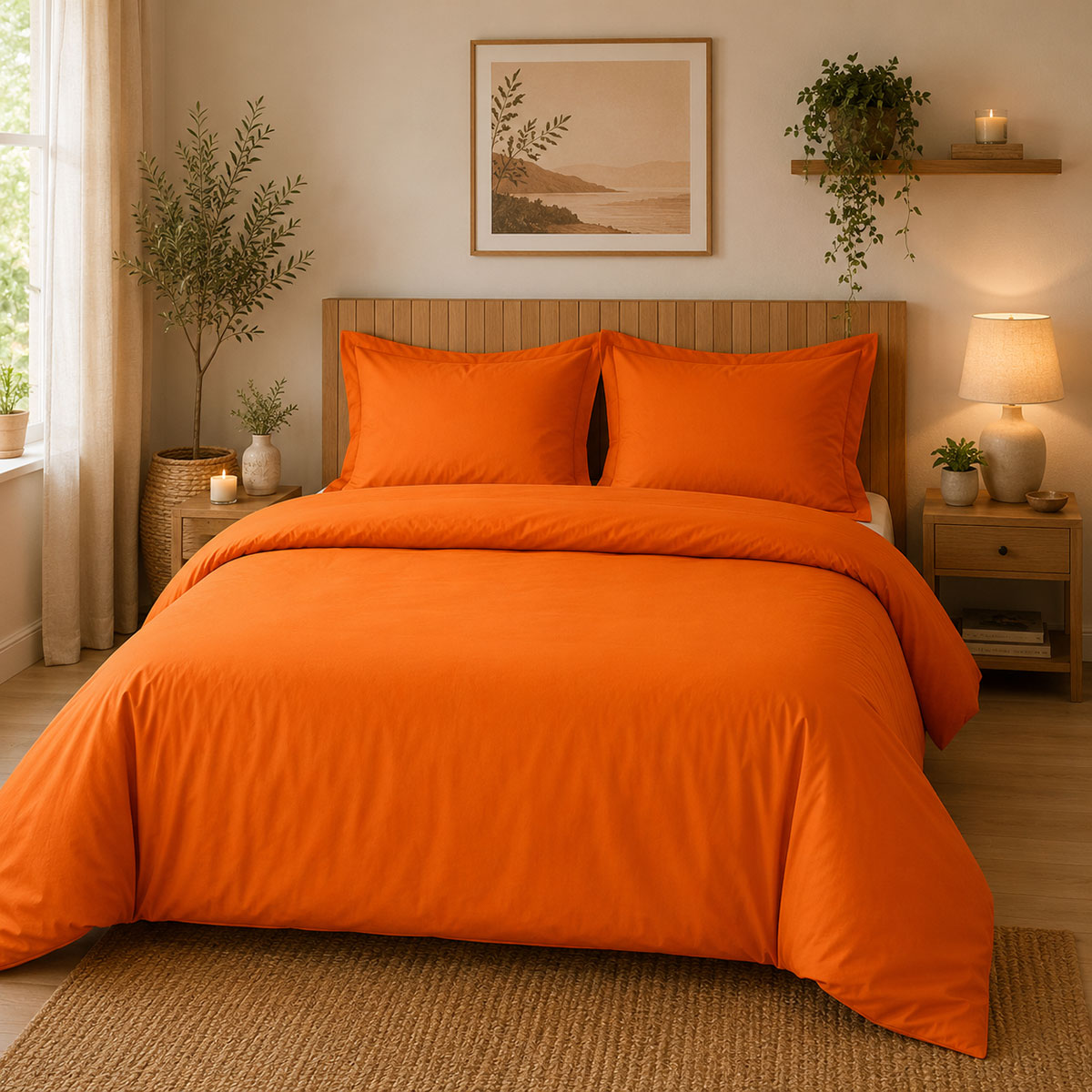 Housse de Couette 80 fils Coton percale 260 x 240 cm - Cuivre