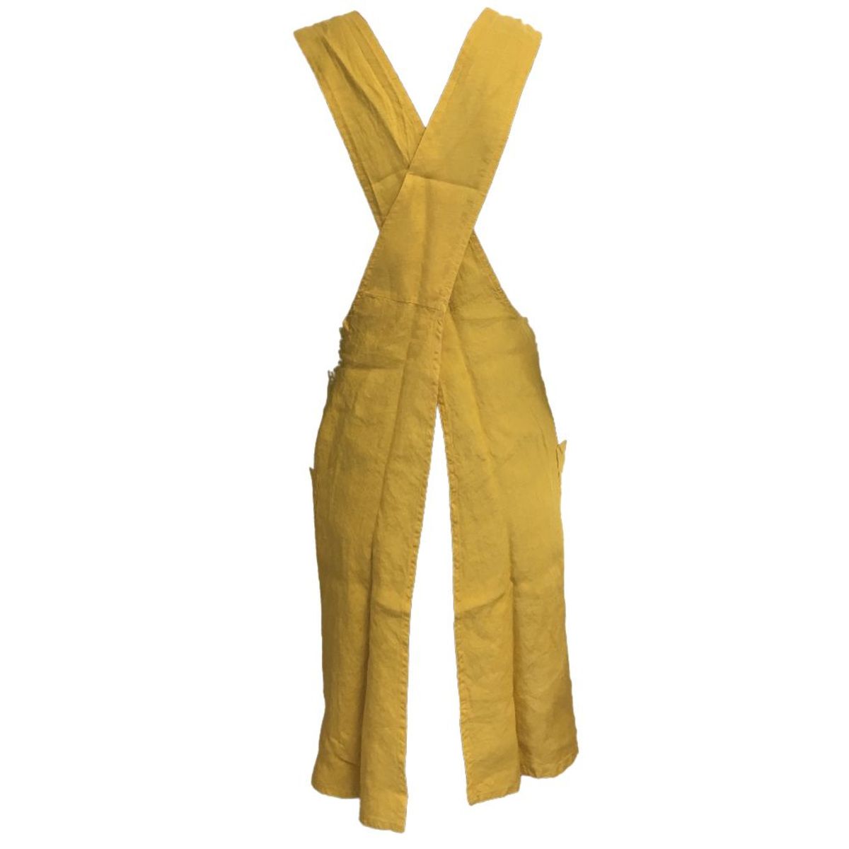 Tablier japonais Pur Lin Jaune Curry Melodie - adulte