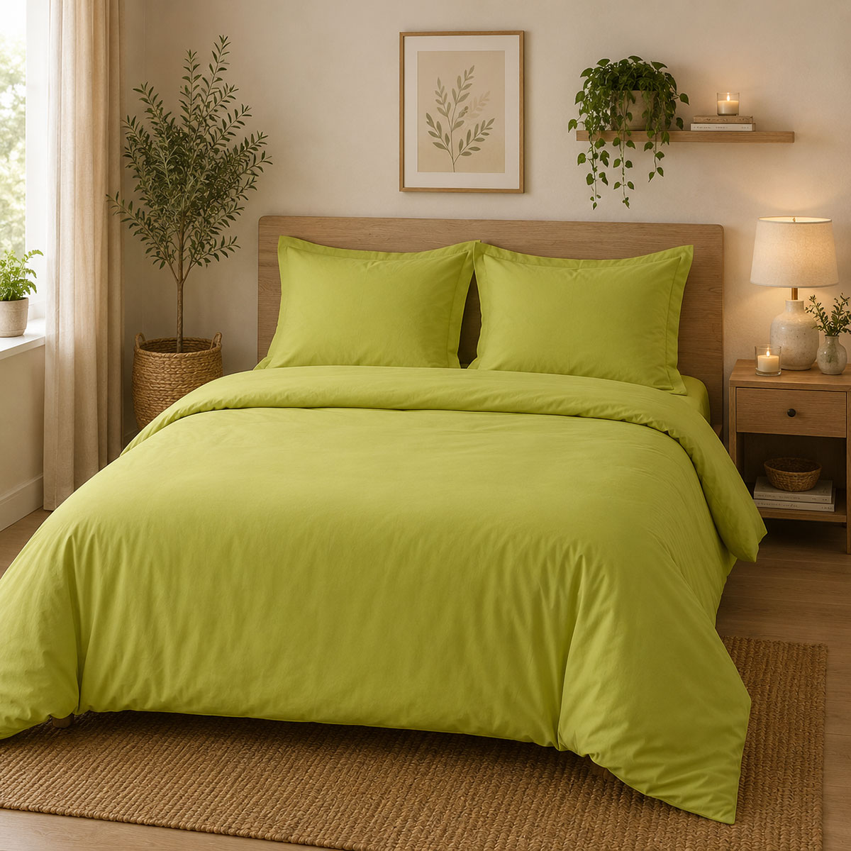 Housse de Couette 80 fils Coton percale 200 x 200 cm - Bambou