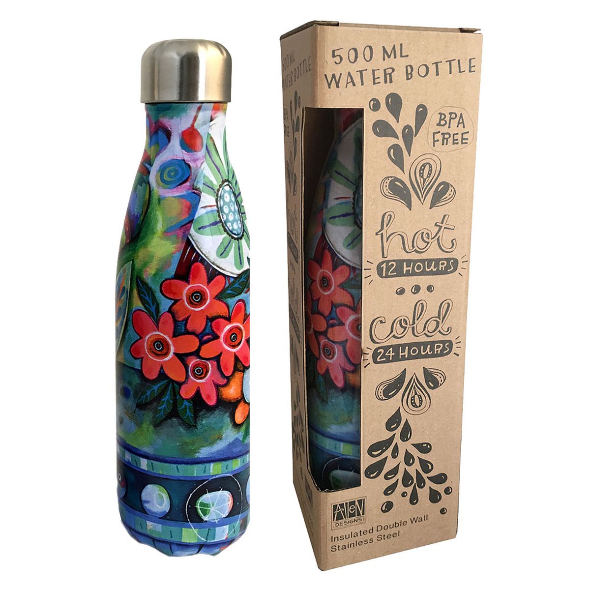 Gourde isotherme Bouquet de Fleurs Allen Designs - 500 ml