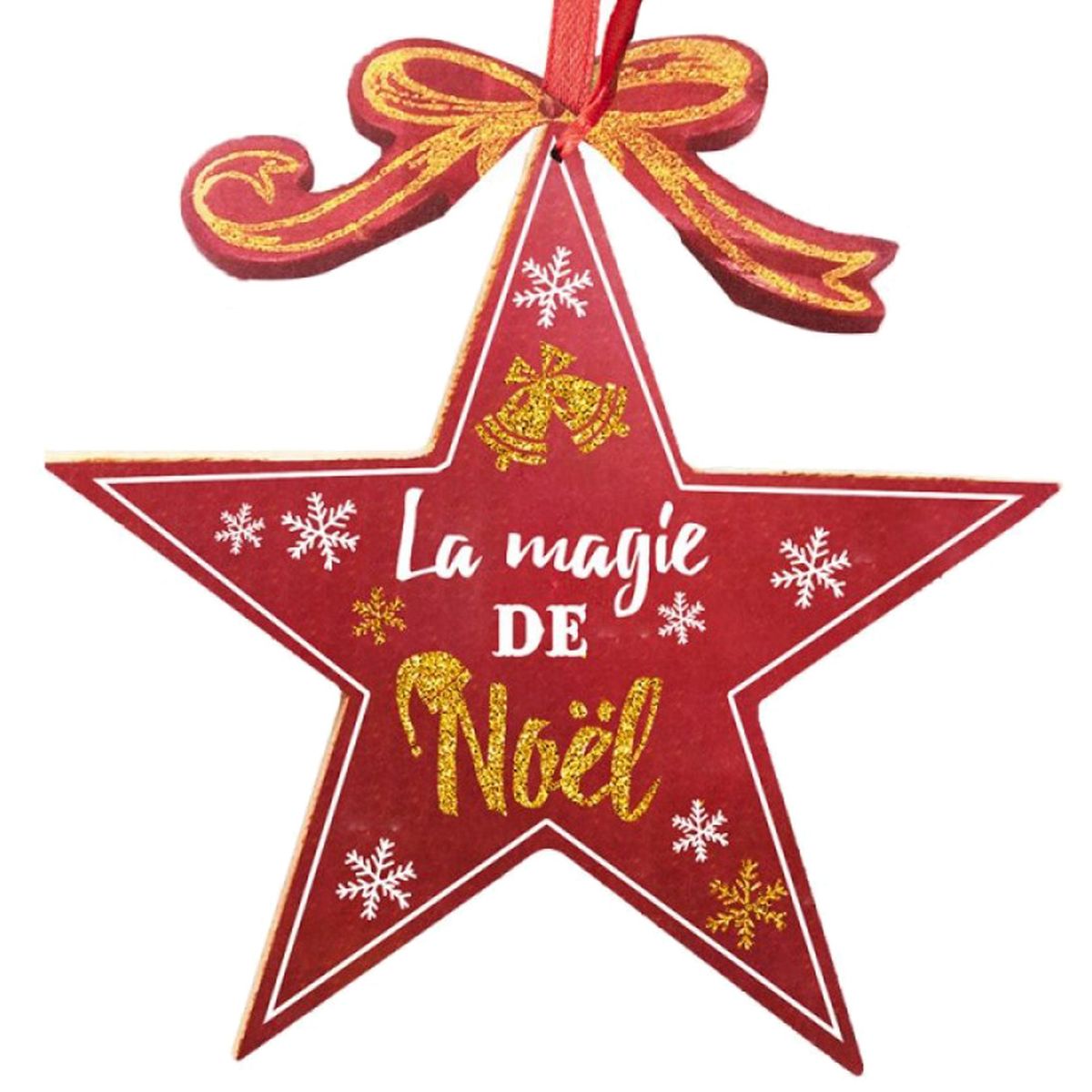 Dcoration de Nol toile de bois paillete - La Magie de Noel