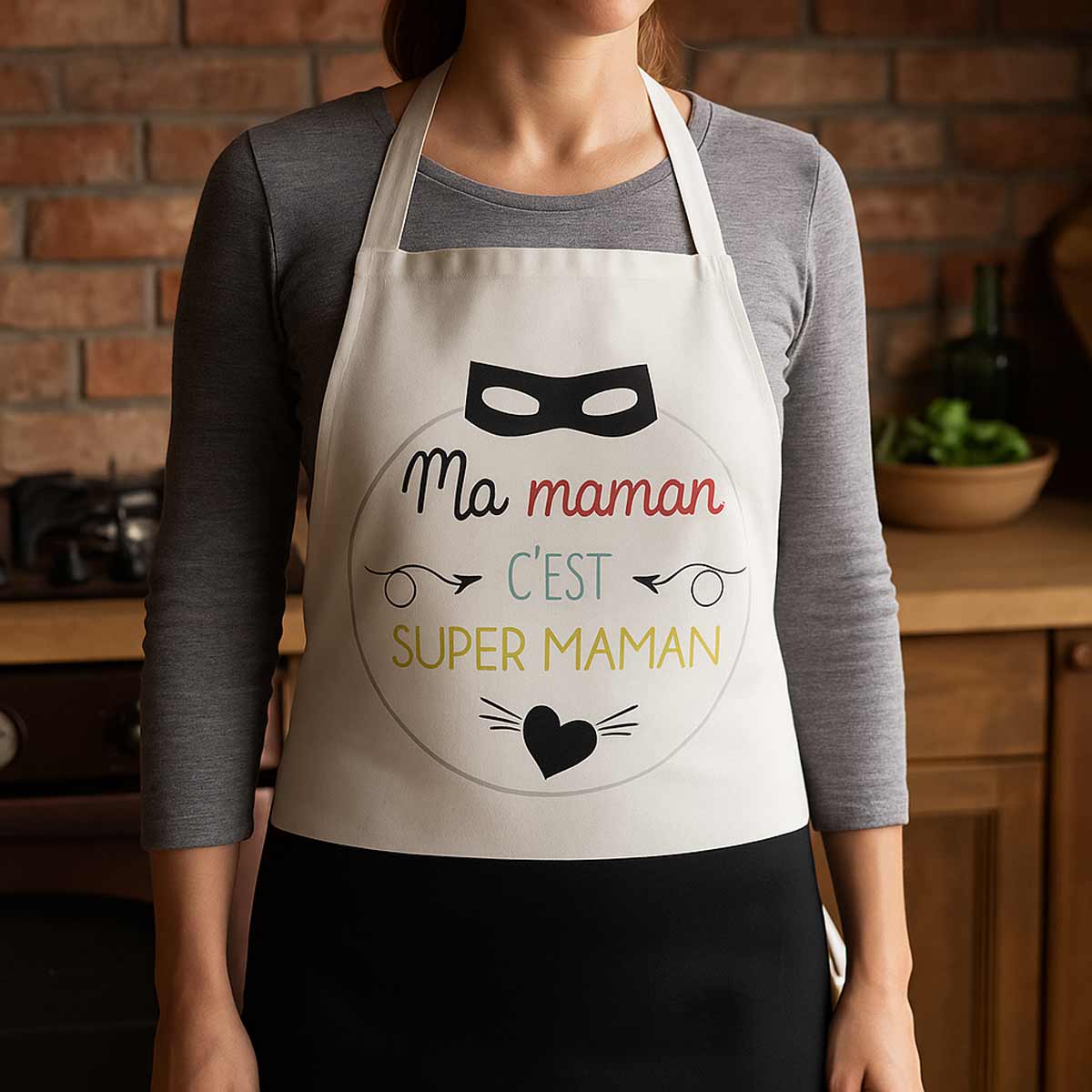 Tablier adulte en coton - Ma Maman c'est Super Maman