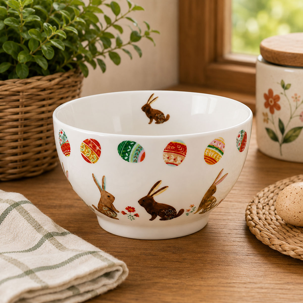 Bol en porcelaine Lapins de P�ques 480 ml