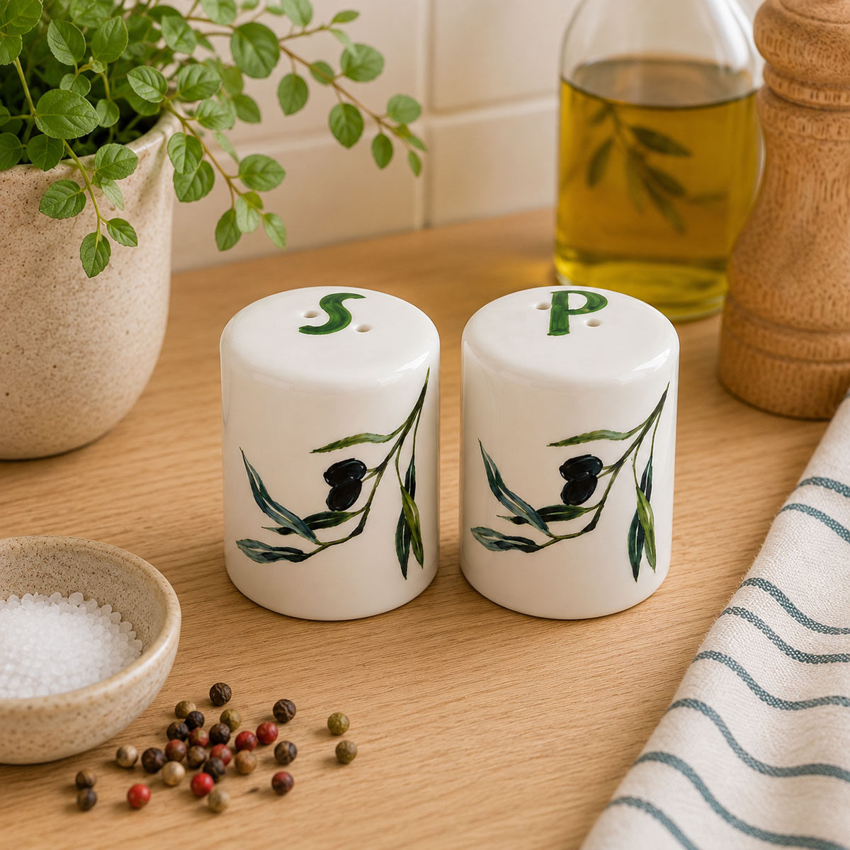 Sali�re et poivri�re olives