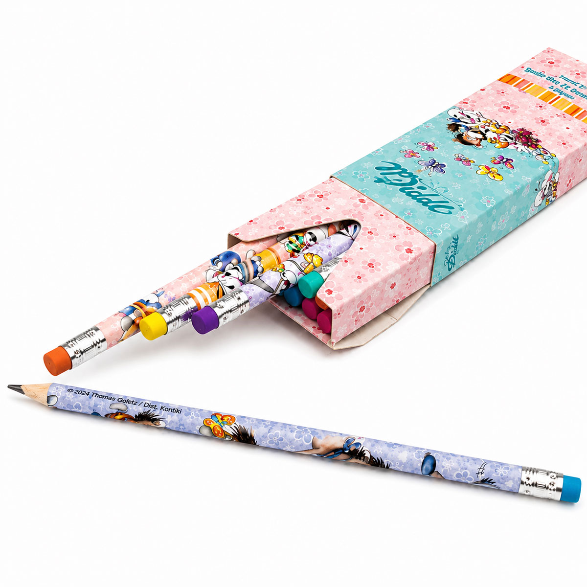 Boite de 12 crayons � papier Diddl avec gomme