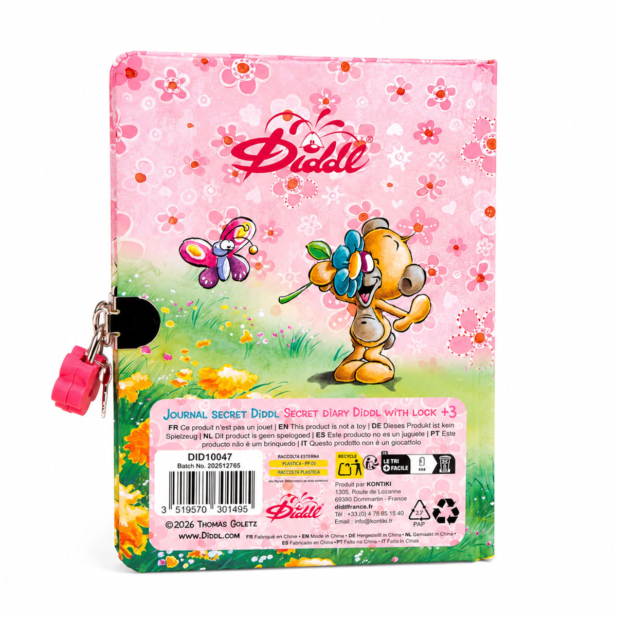 Carnet secret Diddl avec cadenas et cl�s