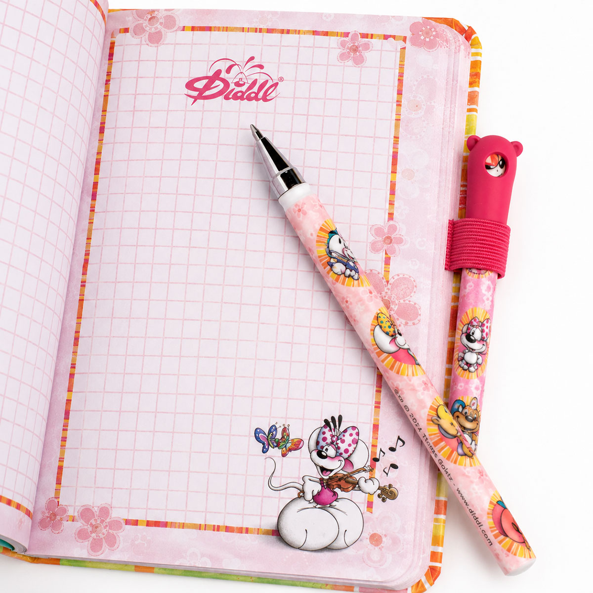 Carnet A6 et Stylo Diddlina Rose Officiel Diddl