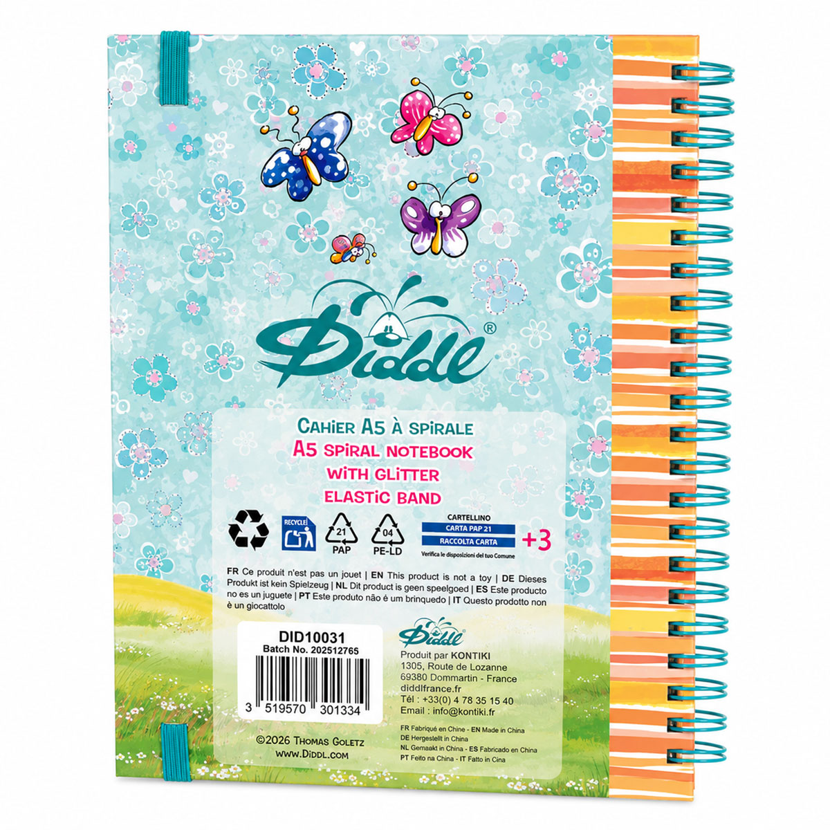 Cahier � spirale A5 Diddl bleu 80 pages