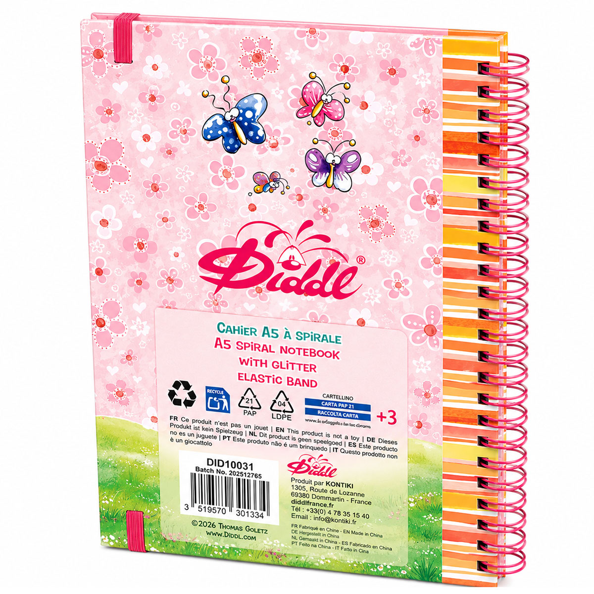 Cahier � Spirale A5 Diddlina Rose 80 Pages
