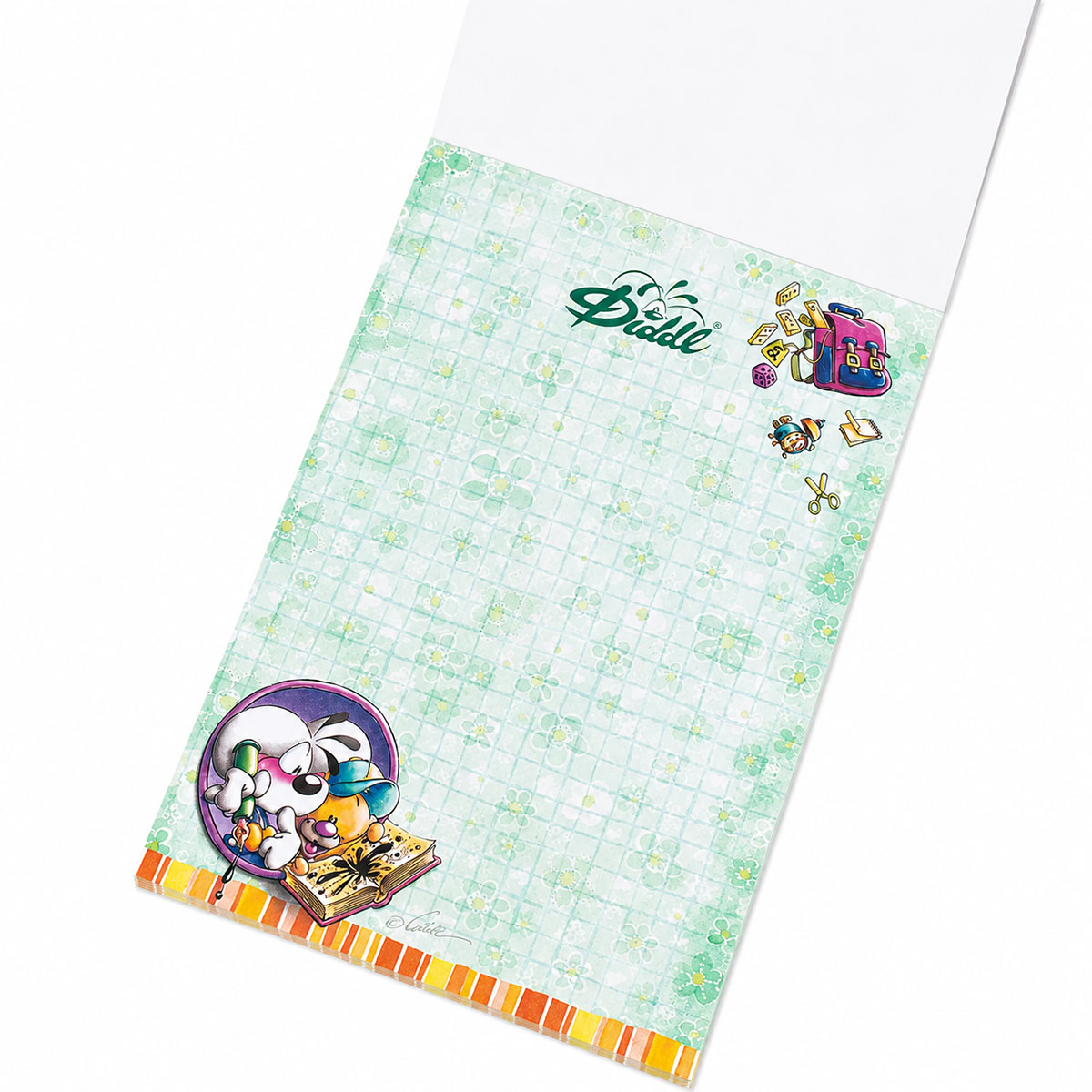 Bloc-notes parfum� Diddl format A6 � Diddl et Pimboli vert