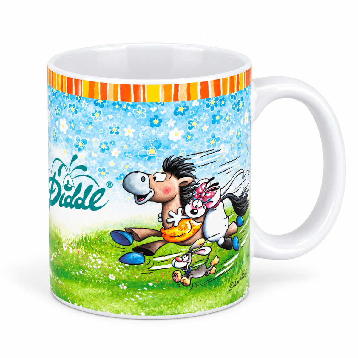 Mug Diddl bleu en c�ramique 325 ml avec ses amis