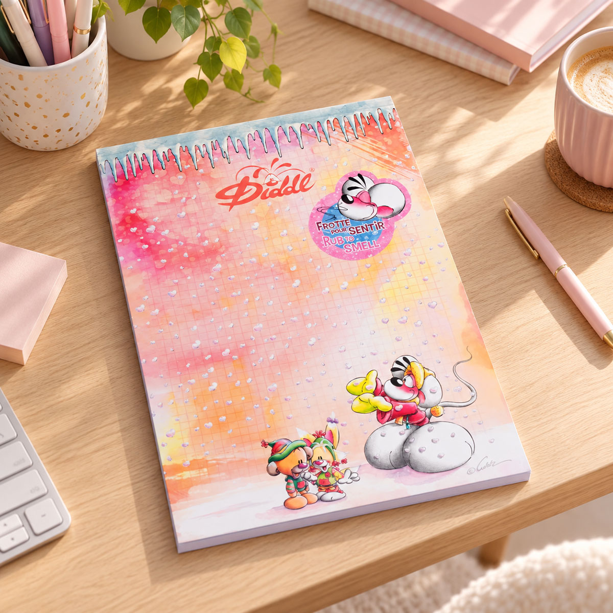Bloc-notes Diddl hiver parfum� A4 � 80 pages