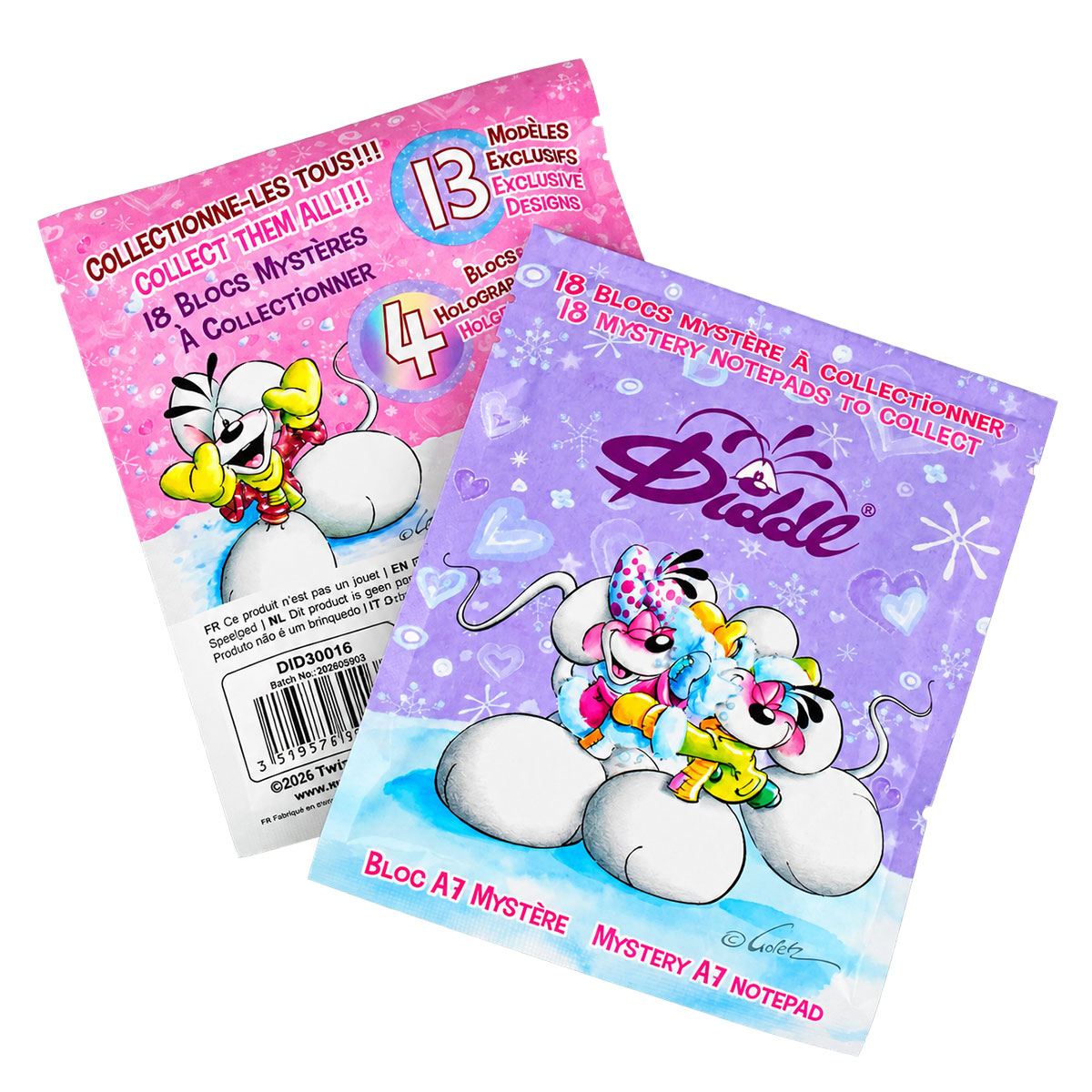Bloc-notes Diddl hiver A7 collector � 1 pochette surprise