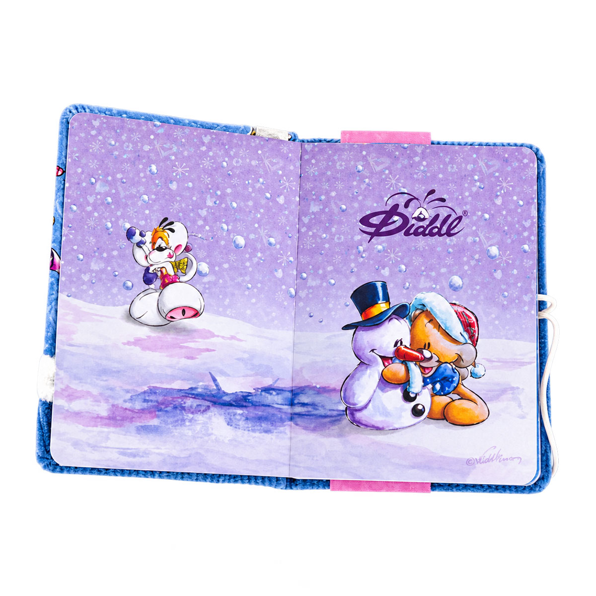 Carnet A6 Diddl hiver bleu � couverture douce