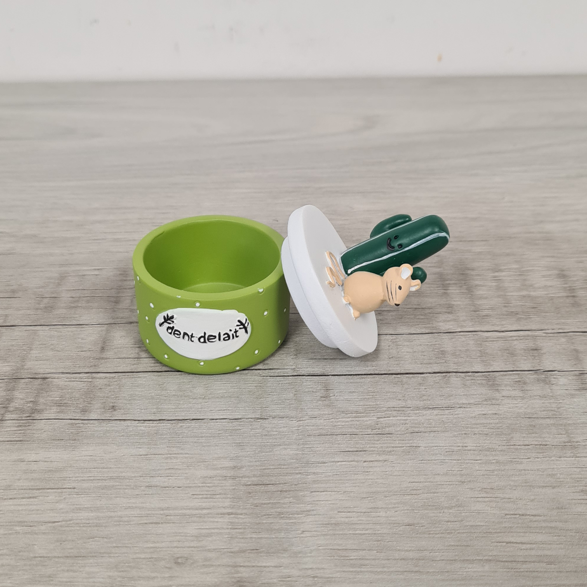 Boite  dents de lait alma - Souris et Cactus - Vert