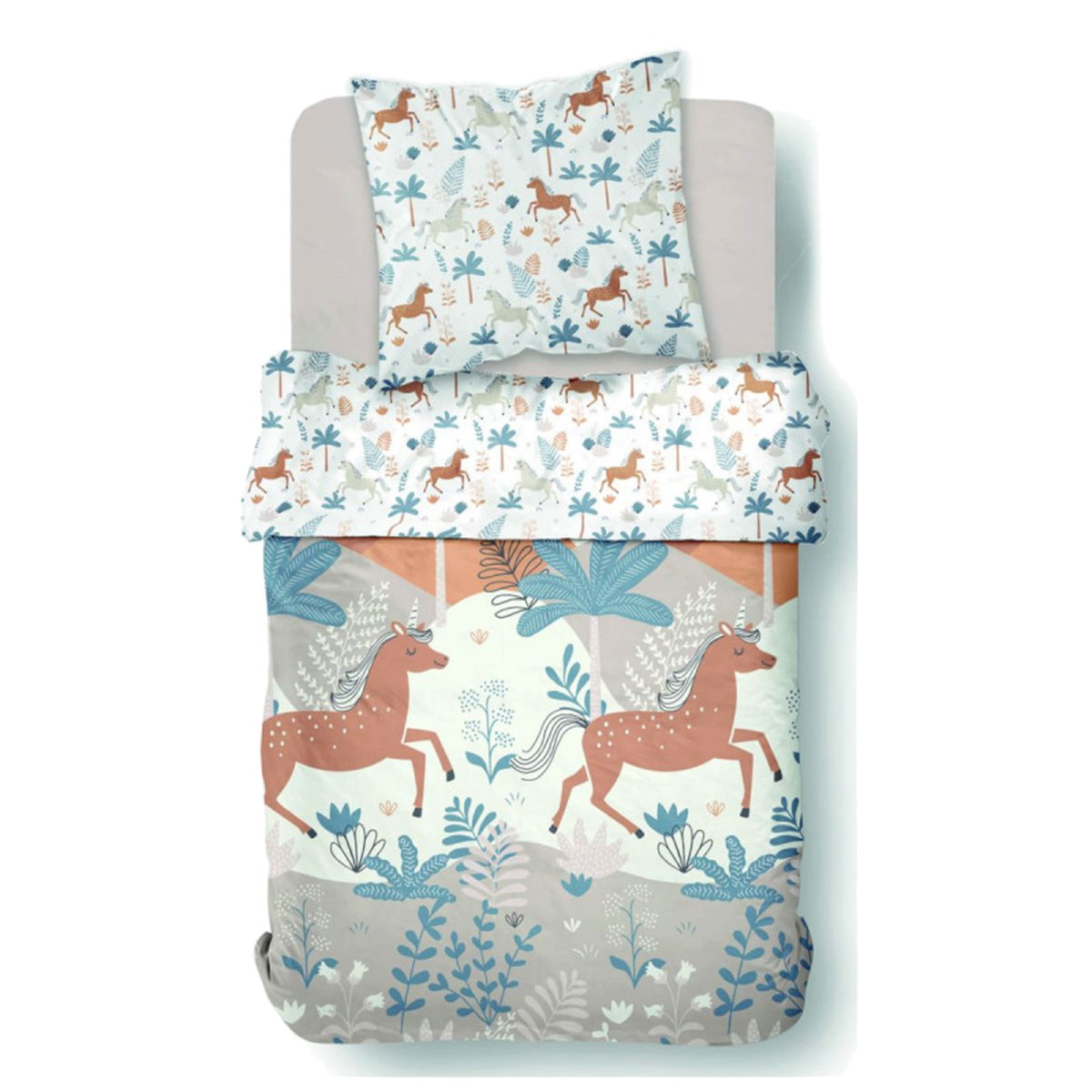 Parure de lit enfant Happy Licorne  140 x 200 cm