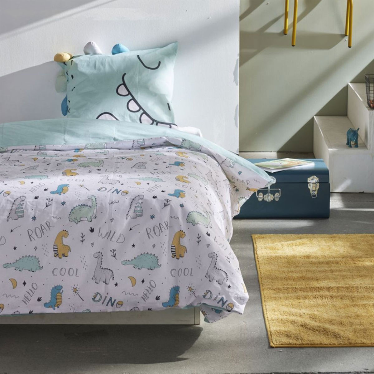 Parure de lit enfant Funny Dinosaure  140 x 200 cm