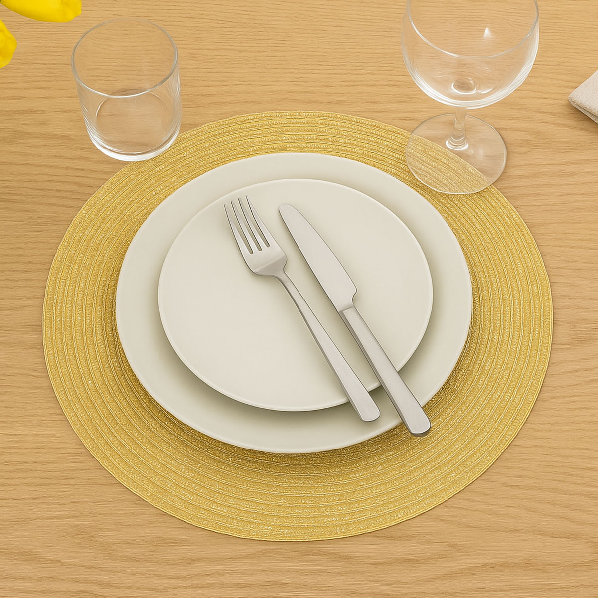 Set de table rond paillet or   38 cm