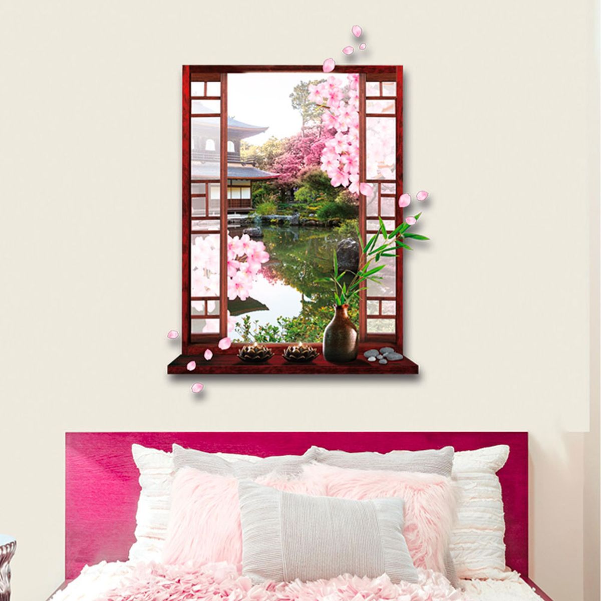 PPA DESIGN Sticker Fenêtre Trompe l'oeil Nature Fleurs de Cerisier -  SATOFE0276 (70x58cm) : : Cuisine et Maison