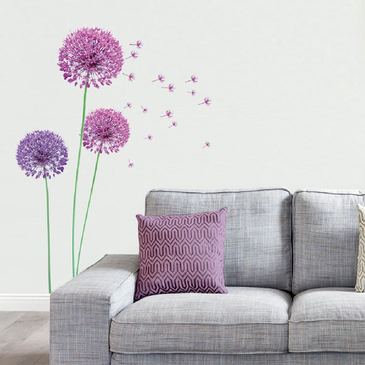 Sticker mural allium violet