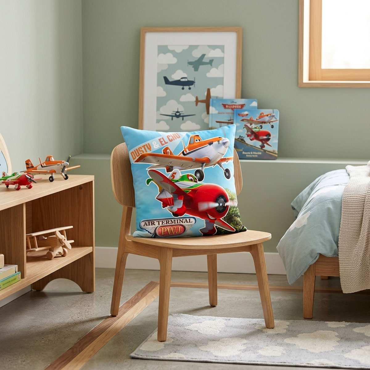 Coussin Disney Planes Dusty et El Chupacabra 35 x 35 cm