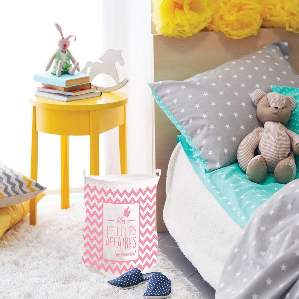 Panire  linge ou  jouets mes petites affaires 50 cm