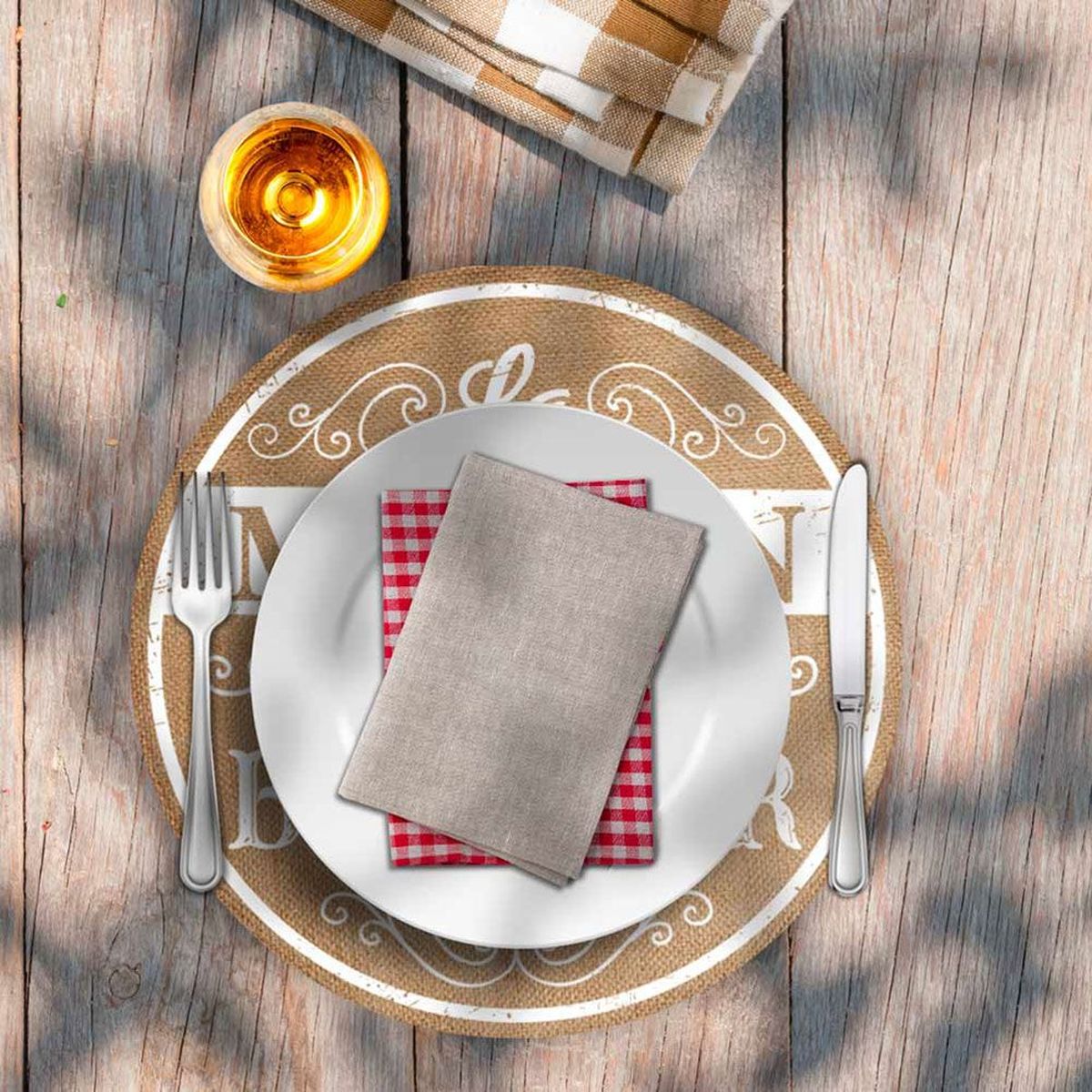 Set de table rond en toile de jute - La Maison du Bonheur