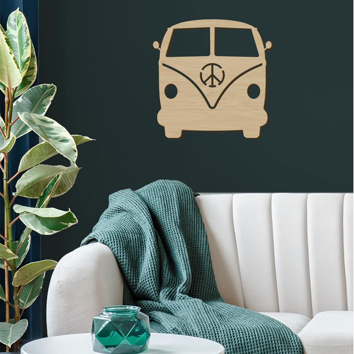 D�coration murale Van Hippie en bois 40 cm