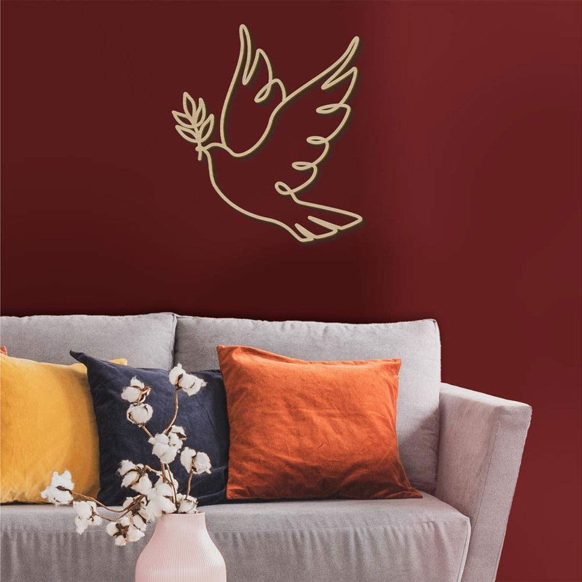 D�coration murale Colombe de la Paix en bois 40 cm